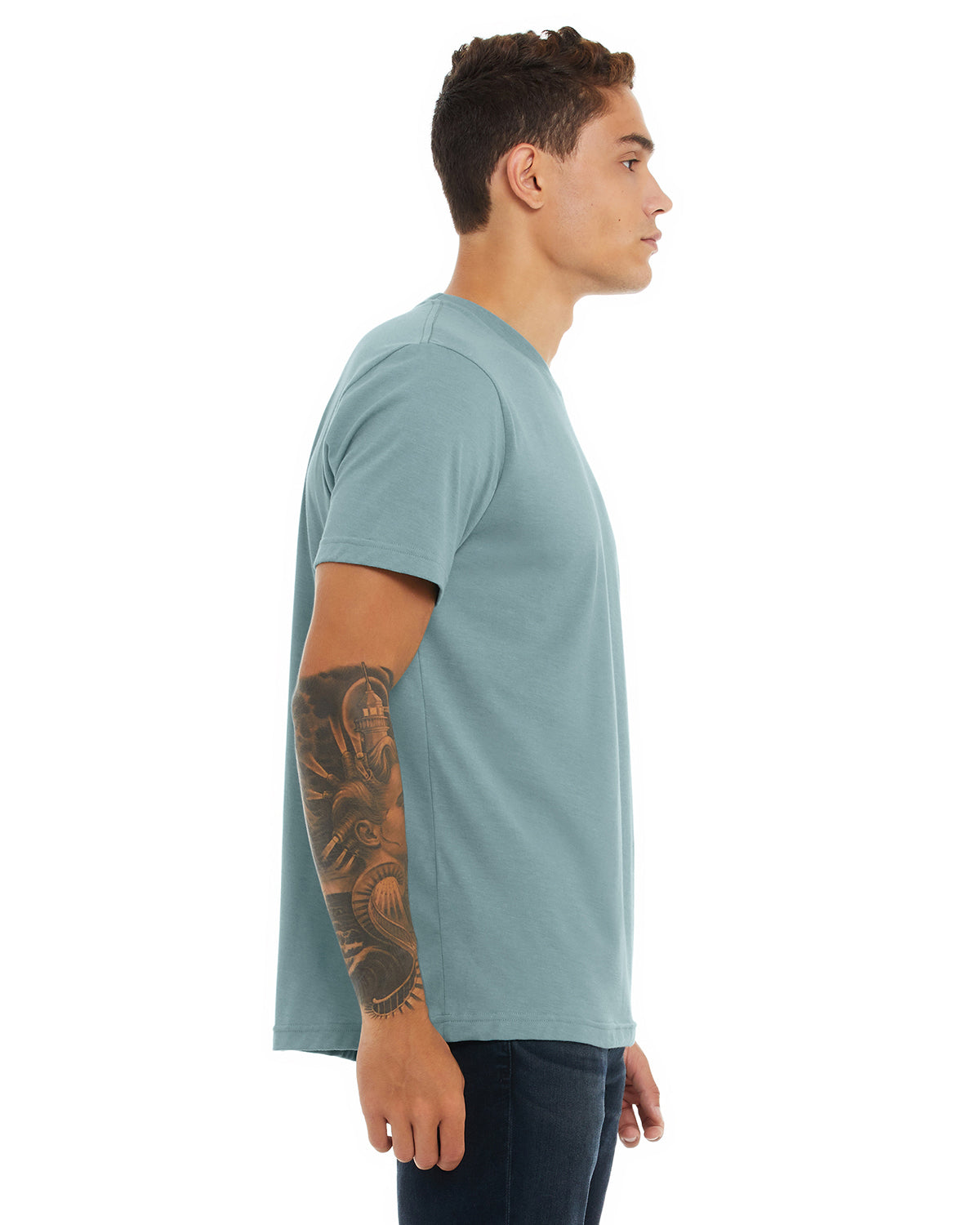 Unisex Heather CVC T-Shirt - Heather Blue Lagoon