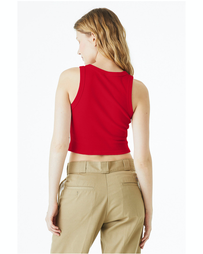 Women's Micro Ribbed Racerback Tank - Solid Red Blend