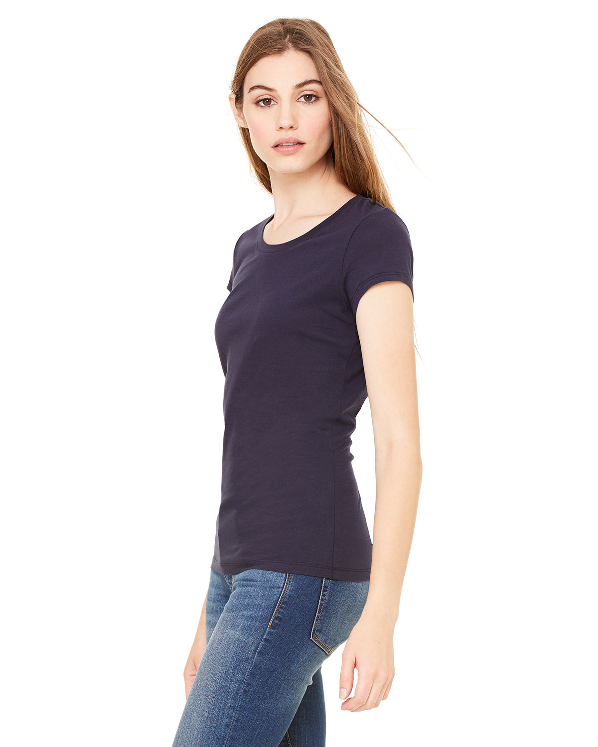 Women's Sheer Mini Rib Short-Sleeve T-Shirt - Midnight
