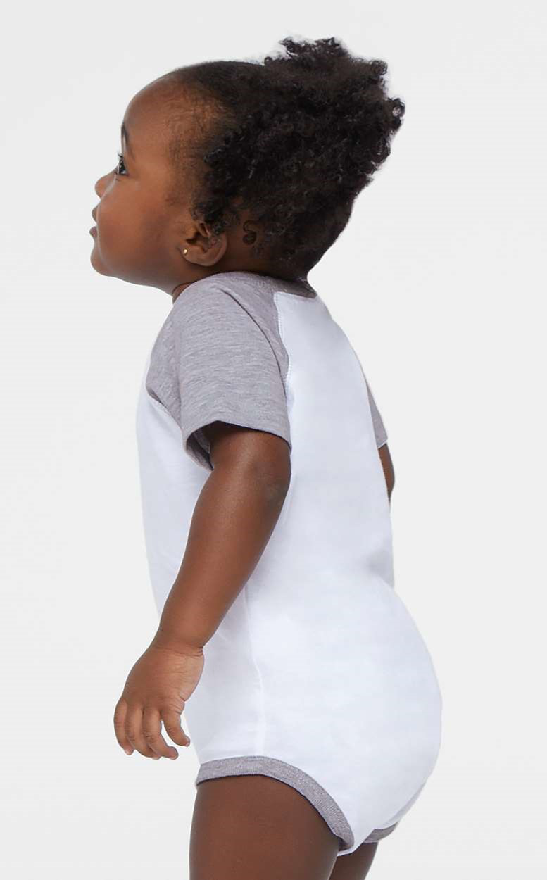Infant Baseball Bodysuit - White / Vintage Heather