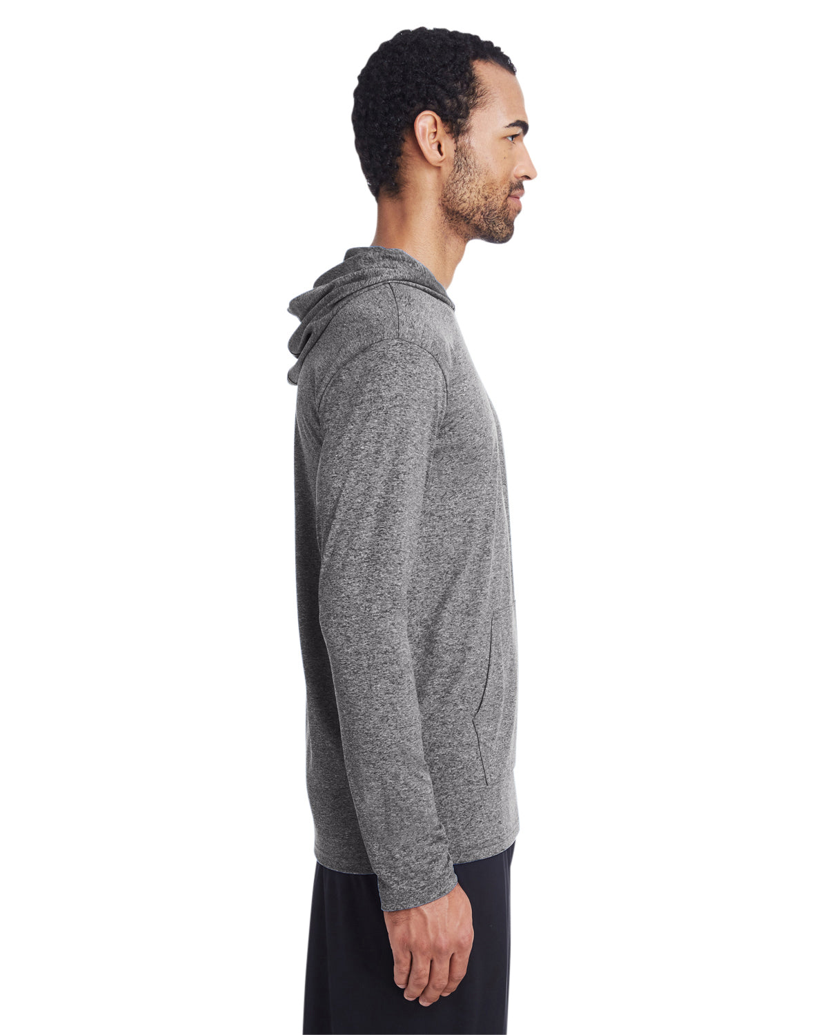 Unisex Performance®  Hooded T-Shirt - Heather Sport Black