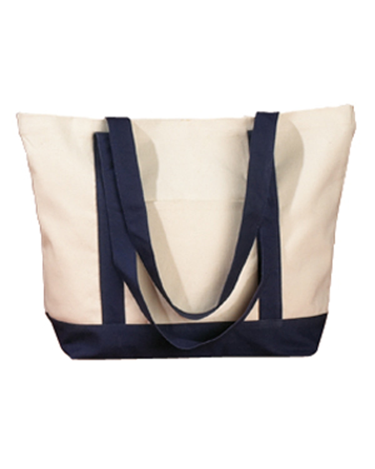 Canvas Boat Tote - Natural / Navy