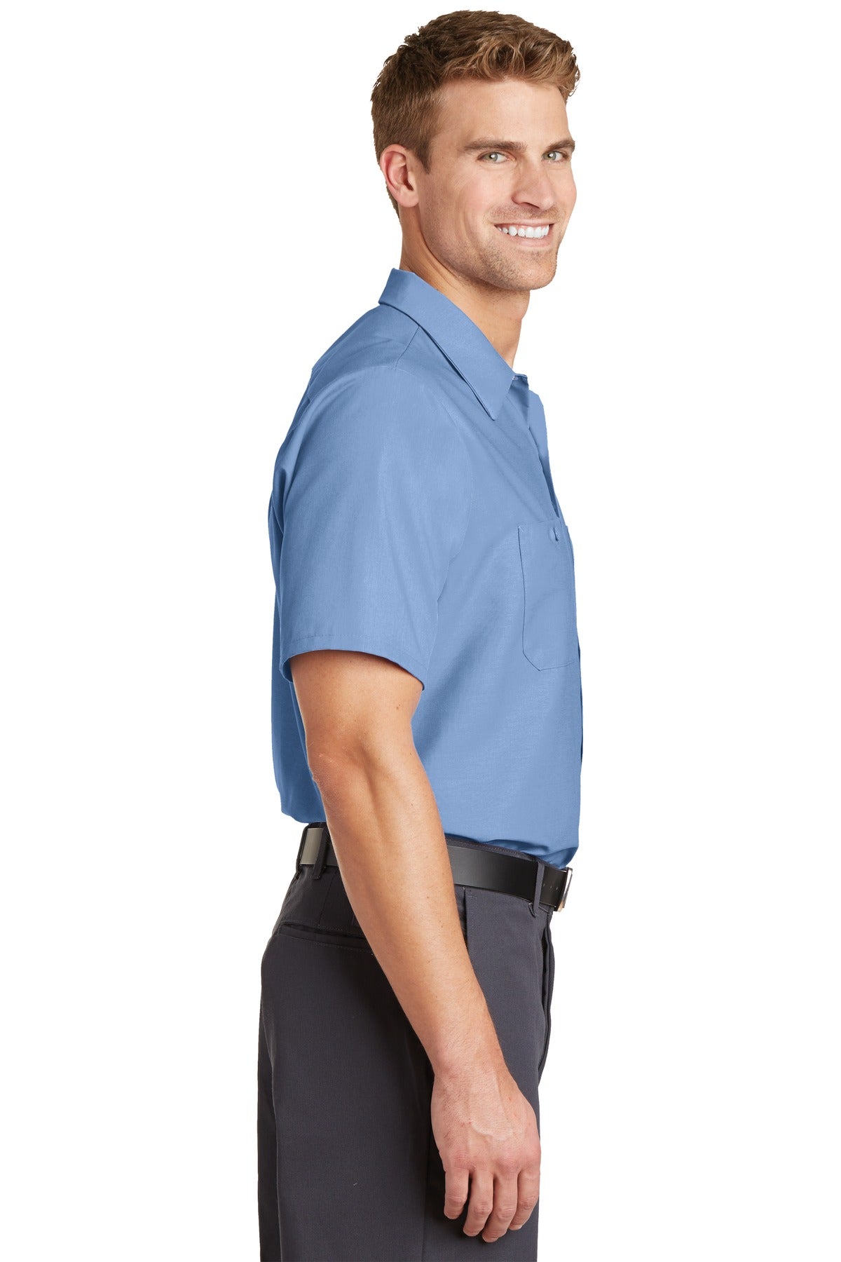 Industrial Short Sleeve Work Shirt - Petrol Blue