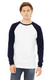 Bella + Canvas 3000C - Men's Jersey Long-Sleeve Baseball T-Shirt - White / Navy