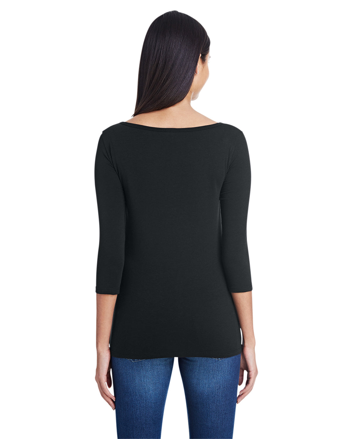 Women's Stretch 3/4 Sleeve T-Shirt - Black