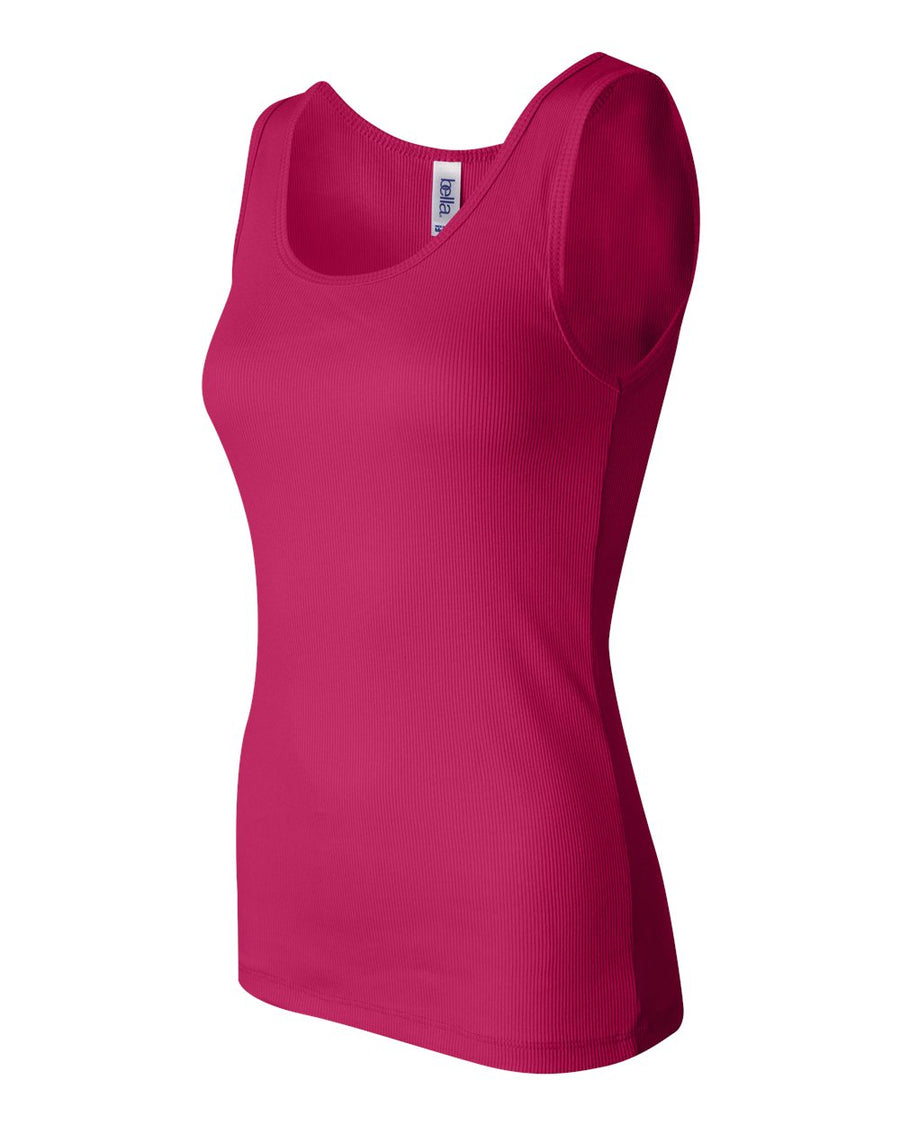 Women's 2x1 Rib Tank - Fuchsia
