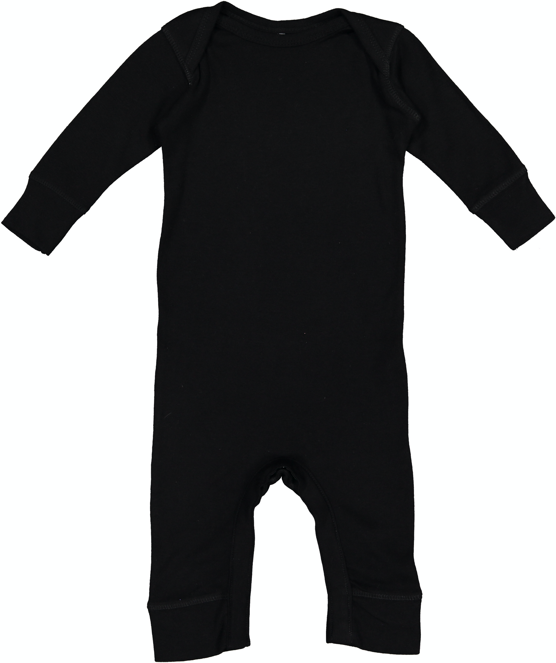 Infant Long-Sleeve Baby Rib Coverall - Black