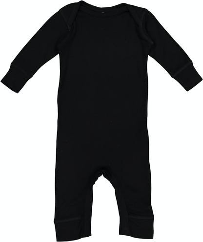 Infant Long-Sleeve Baby Rib Coverall - Black