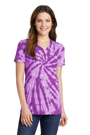 Women's Tie-Dye V-Neck Tee - Purple