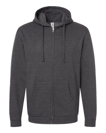 Unisex Fleece Zip Hoodie - Heather Charcoal