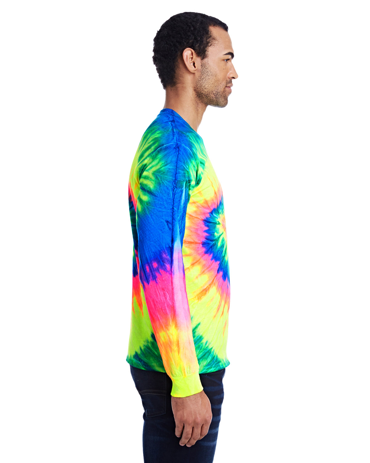 Unisex 100% Cotton Long-Sleeve T-Shirt - Neon Rainbow