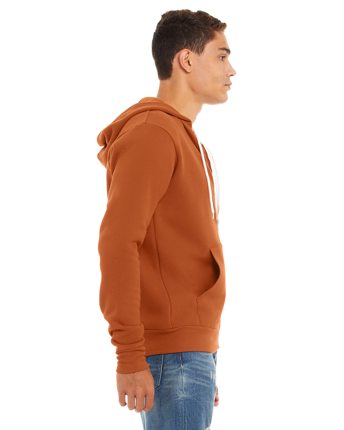Unisex Poly-Cotton Sponge Fleece Full-Zip Hoodie - Autumn