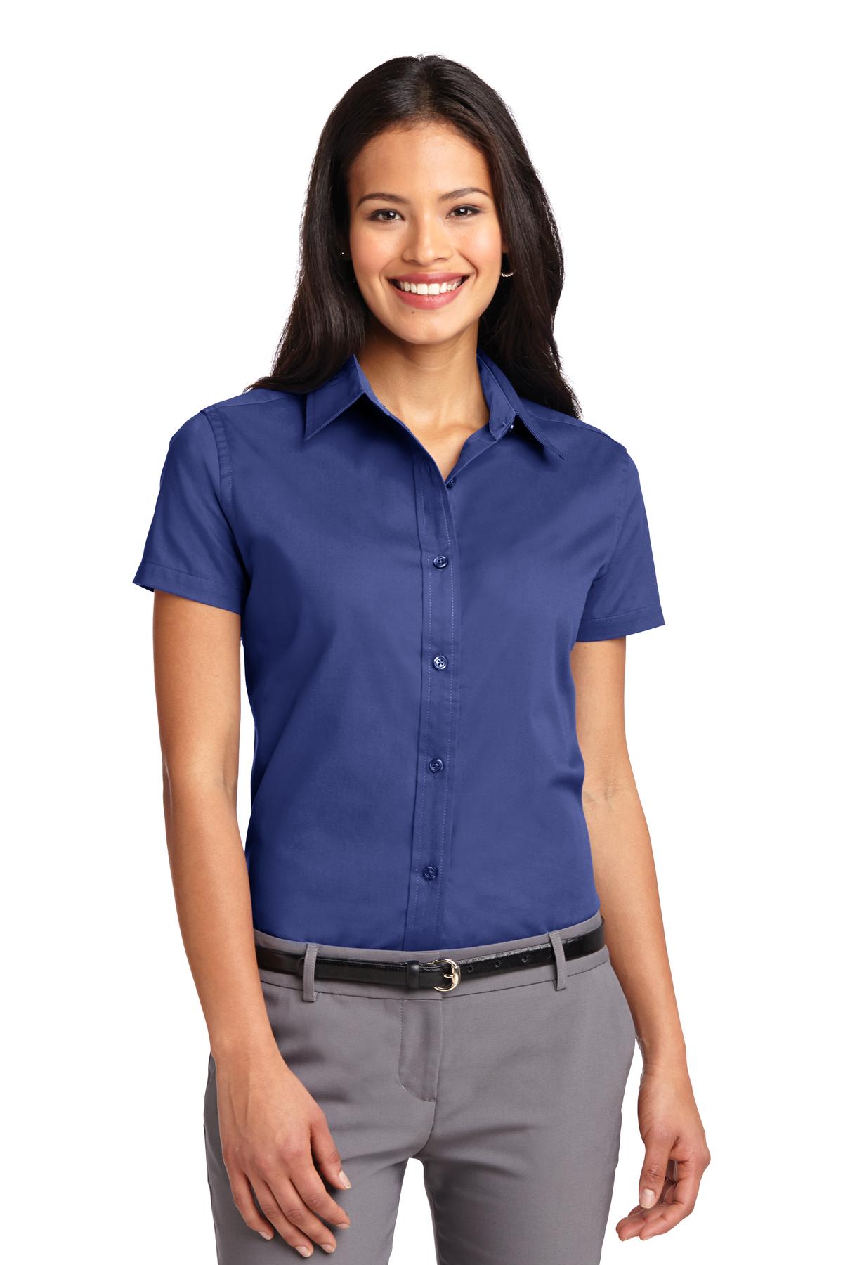 Women's Short Sleeve Easy Care Shirt - Mediter Blue