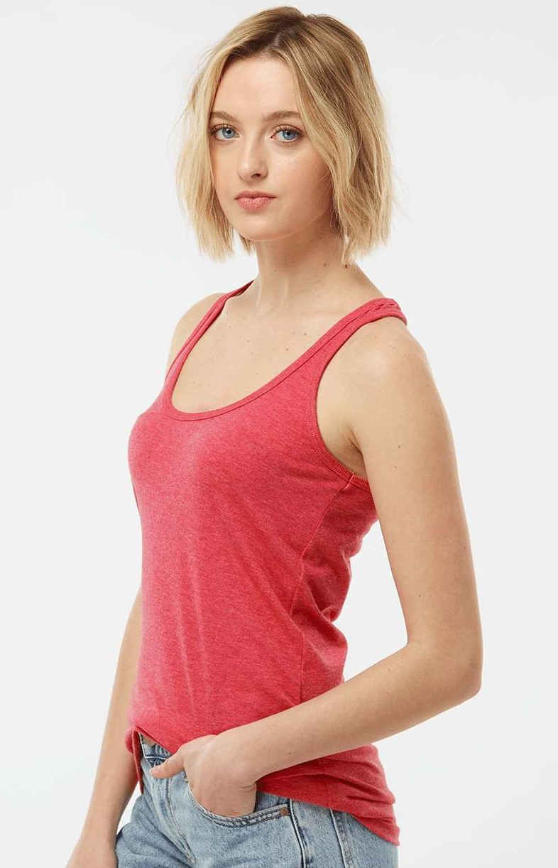 Women's Slim Fit Poly-Rich Racerback Tank - Heather Red