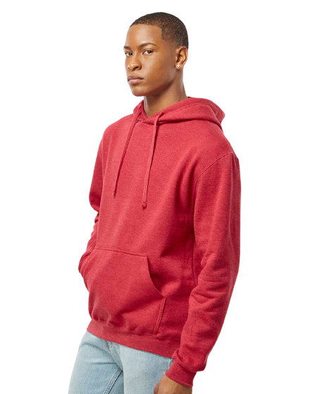 Unisex Fleece Pullover Hoodie - Heather Red