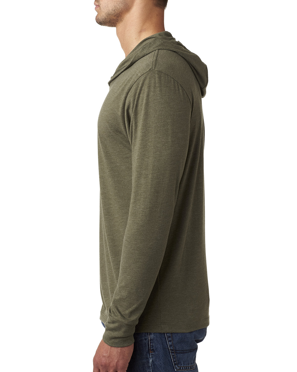 Unisex Triblend Long-Sleeve Hoodie - Military Green
