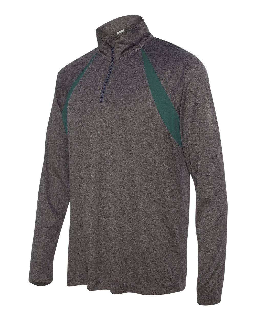 Quarter-Zip Lightweight Raglan Pullover - Dark Gray Heather / Sport Fr