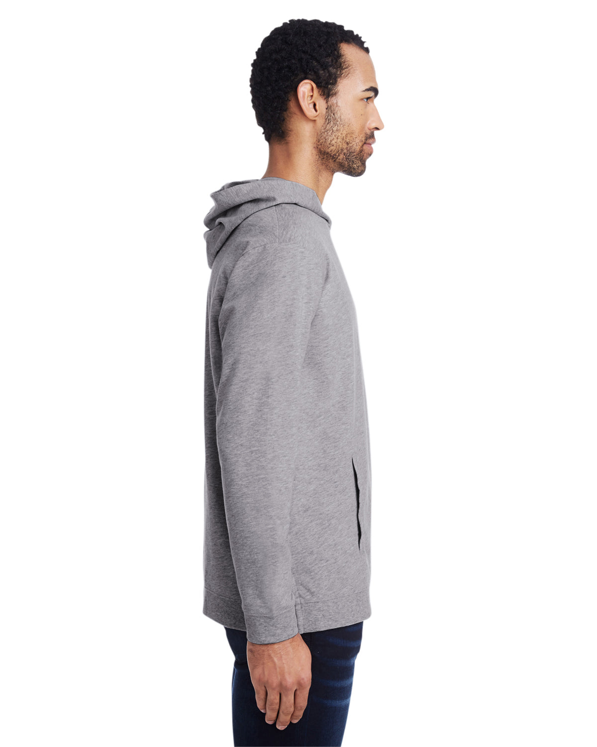 Unisex Light Terry Hoodie - Heather Graphite