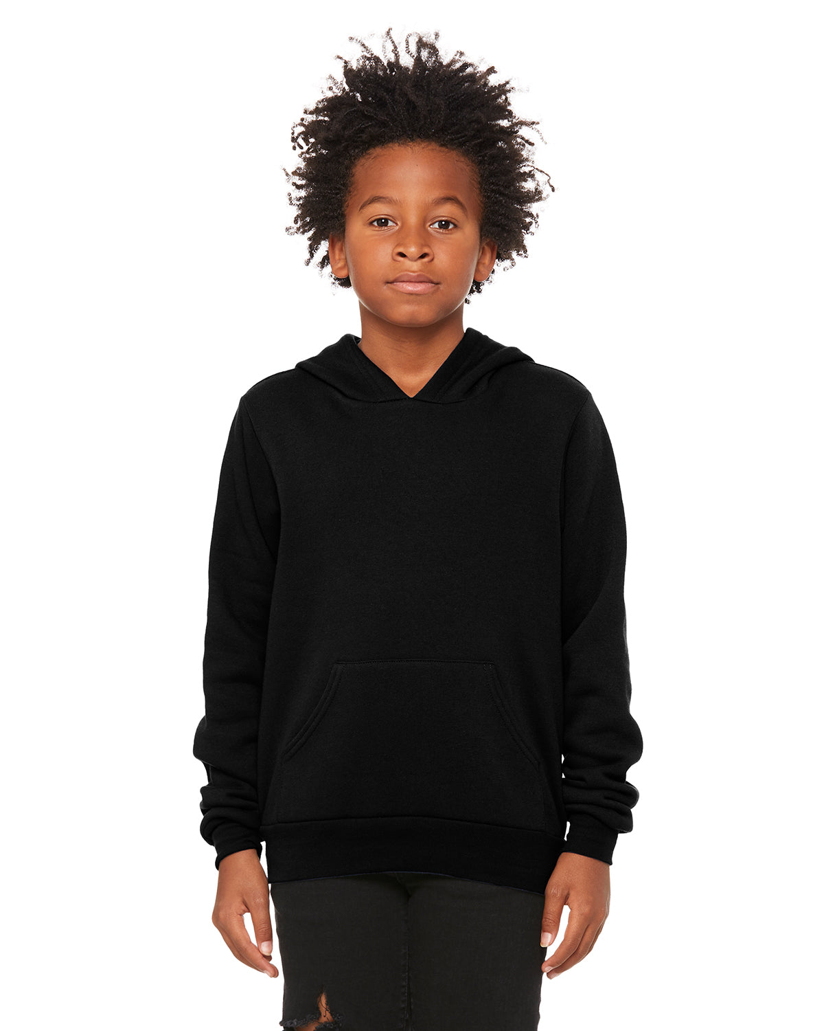 Youth Sponge Fleece Pullover Hoodie - Black