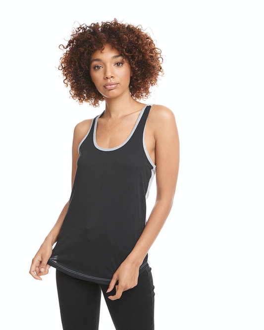 Women's Ideal Colorblock Racerback Tank - Black / Heather Gray