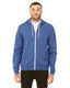 Bella + Canvas 3739 - Unisex Poly-Cotton Sponge Fleece Full-Zip Hoodie - Heather True Royal