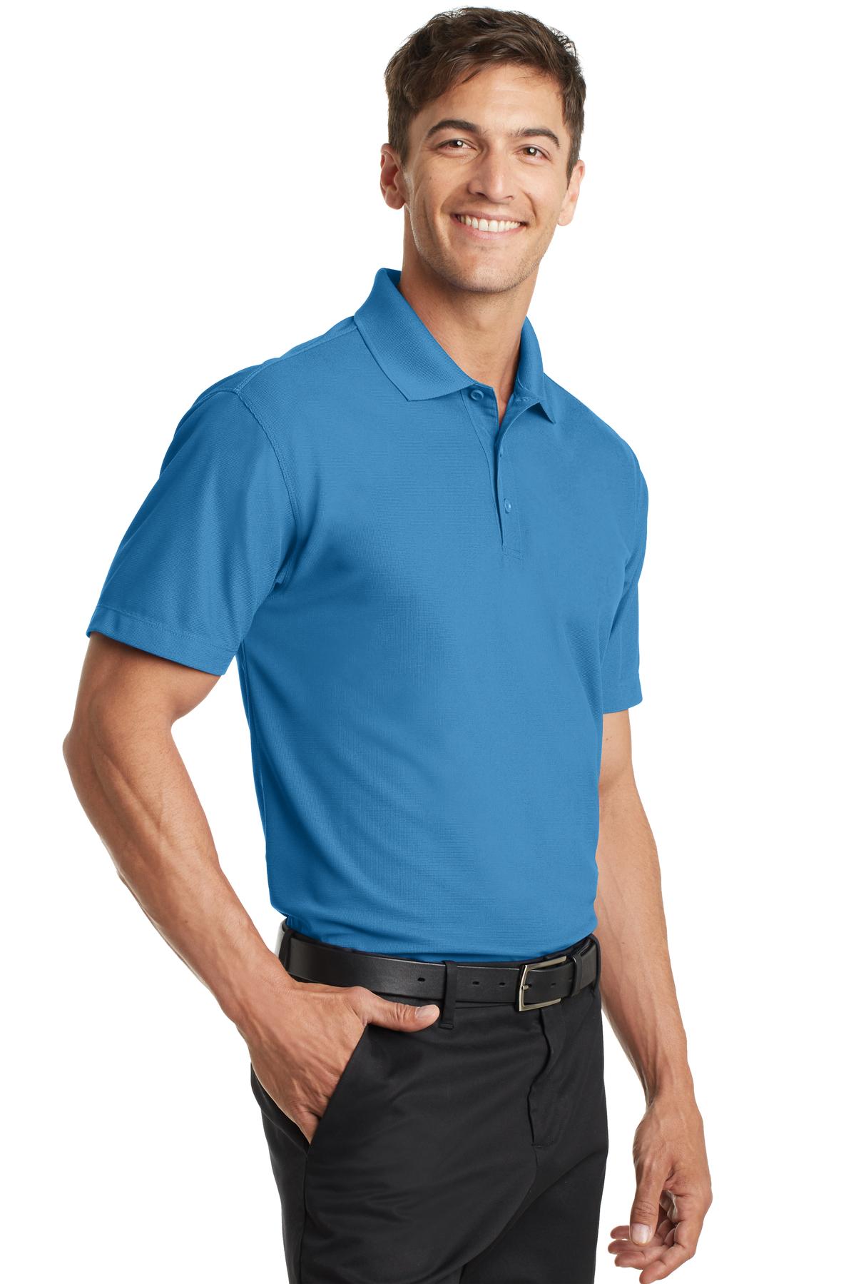 Unisex Dry Zone Grid Polo - Celadon Blue