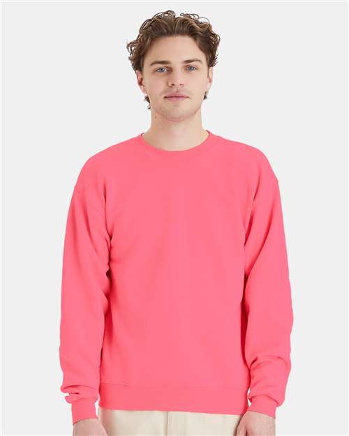 Hanes P160 Safety Pink — on model front