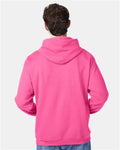Hanes P170 Safety Pink — on model back