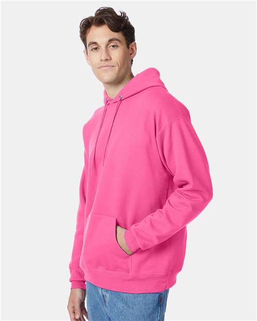 Hanes P170 Safety Pink — on model side