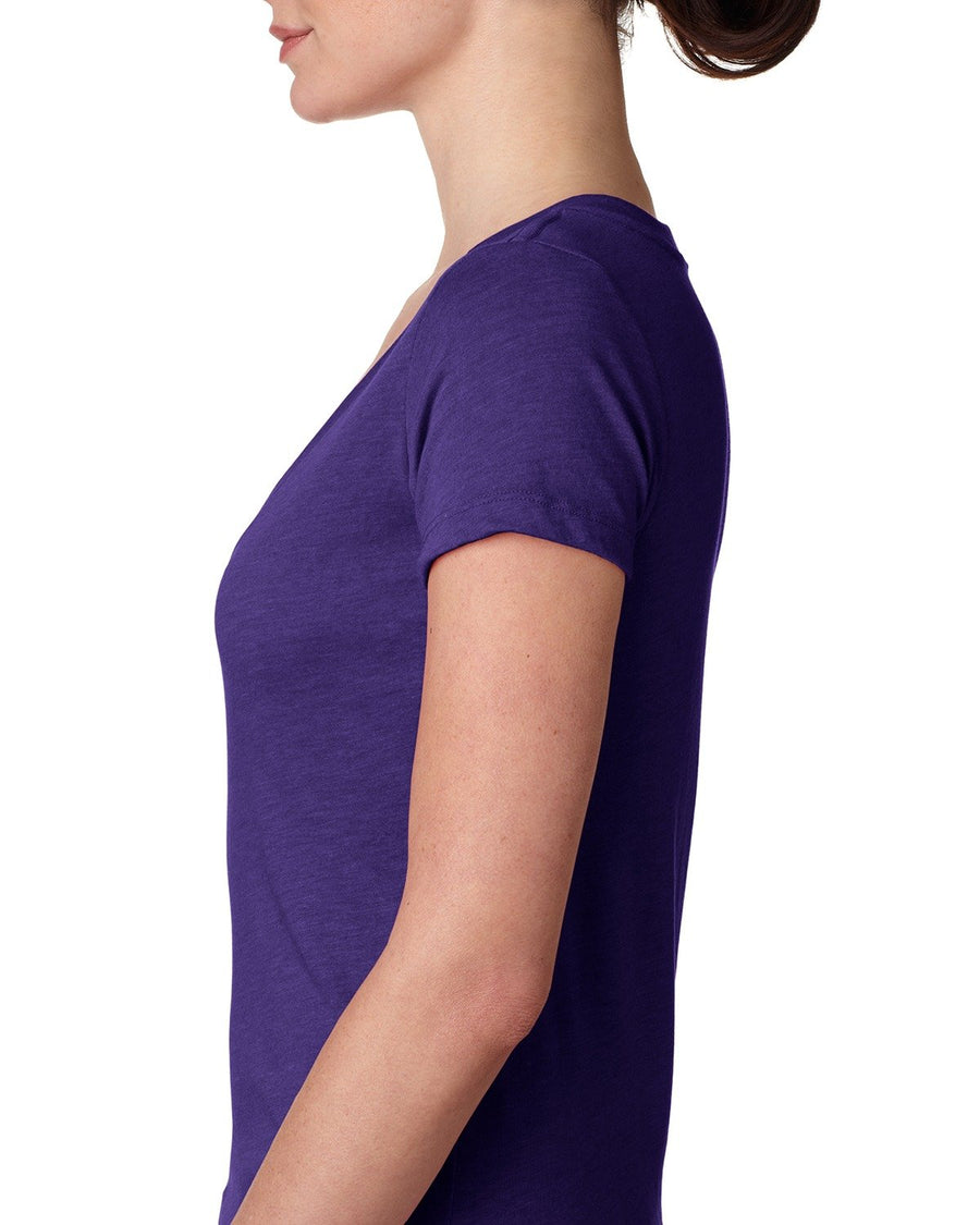 Women's Triblend Deep V - Purple Rush