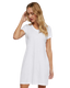 LAT 3522 - Women's V-Neck Cover-Up - White