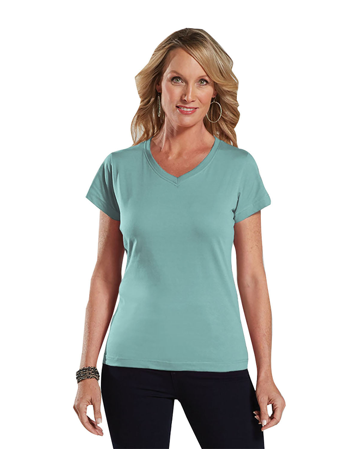 Women's V-Neck Fine Jersey T-Shirt - Chill