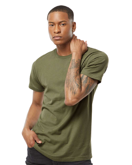 Unisex Fine Jersey Tee - Military Green