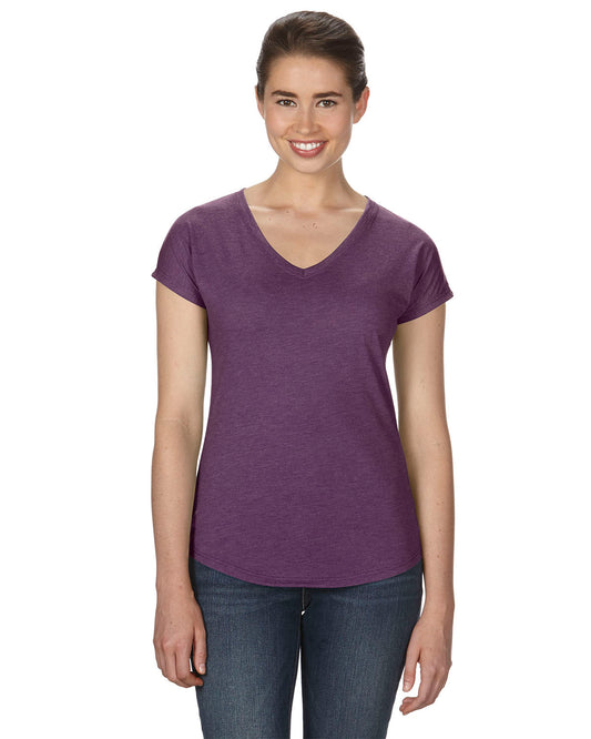 Women's Triblend V-Neck T-Shirt - Heather Aubergine