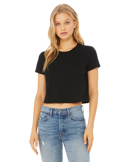 Women's Flowy Cropped T-Shirt - Black