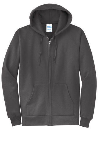 Unisex Core Fleece Full-Zip Hoodie - Charcoal