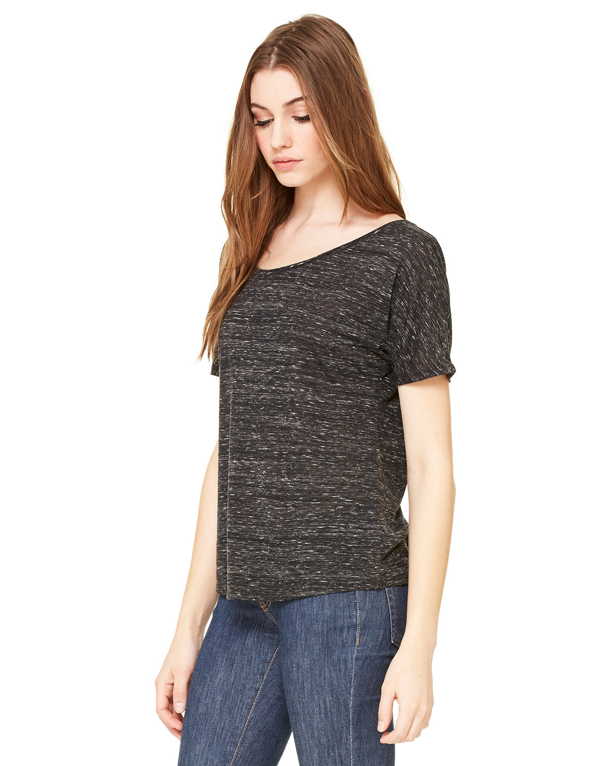 Women's Slouchy T-Shirt - Black Marble