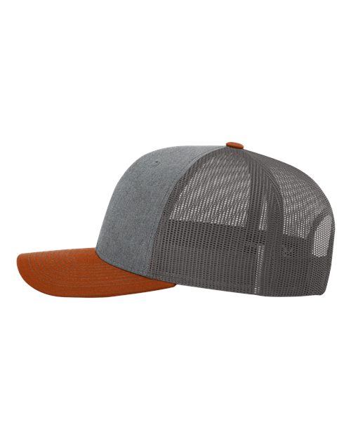 Richardson 112 Heather Grey/ Charcoal/ Dark Orange — direct side