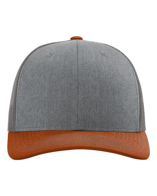 Richardson 112 Heather Grey/ Charcoal/ Dark Orange — front