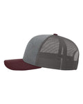 Richardson 112 Heather Grey/ Charcoal/ Maroon — direct side