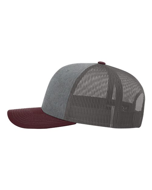 Richardson 112 Heather Grey/ Charcoal/ Maroon — direct side
