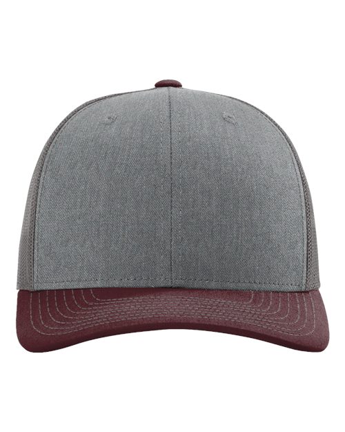 Richardson 112 Heather Grey/ Charcoal/ Maroon — front