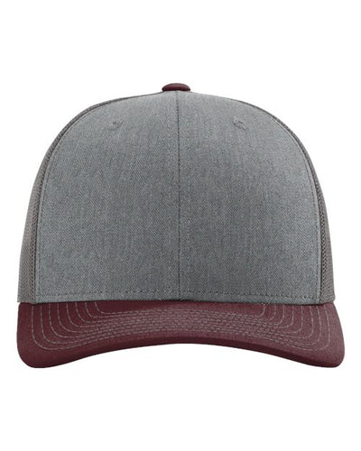 Richardson 112 Heather Grey/ Charcoal/ Maroon — front