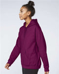 Gildan SF500 Maroon — on model side