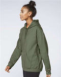 Gildan SF500 Military Green — on model side
