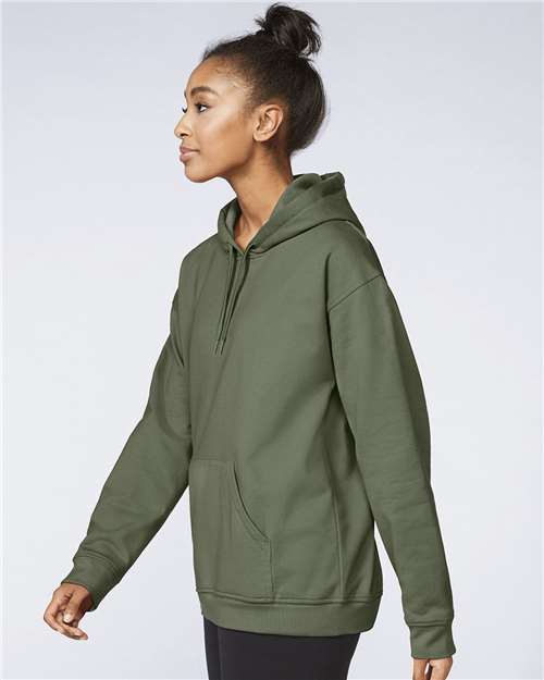 Gildan SF500 Military Green — on model side