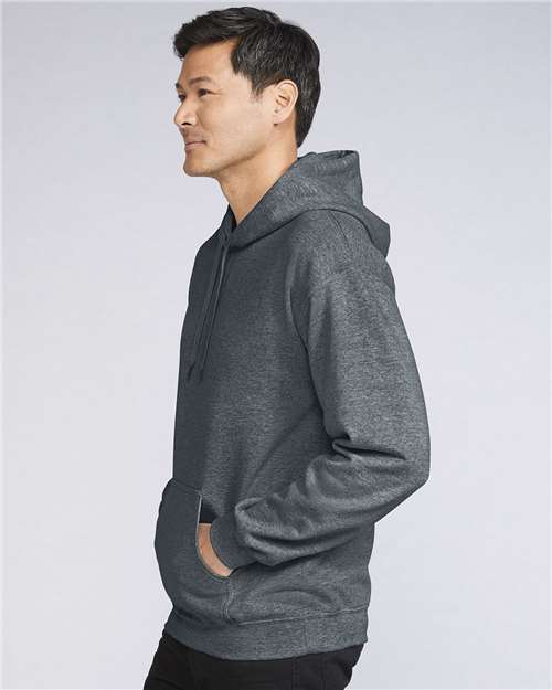 Gildan SF500 Dark Heather — on model side