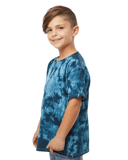 Youth Crystal Tie Dye T-Shirt - Navy