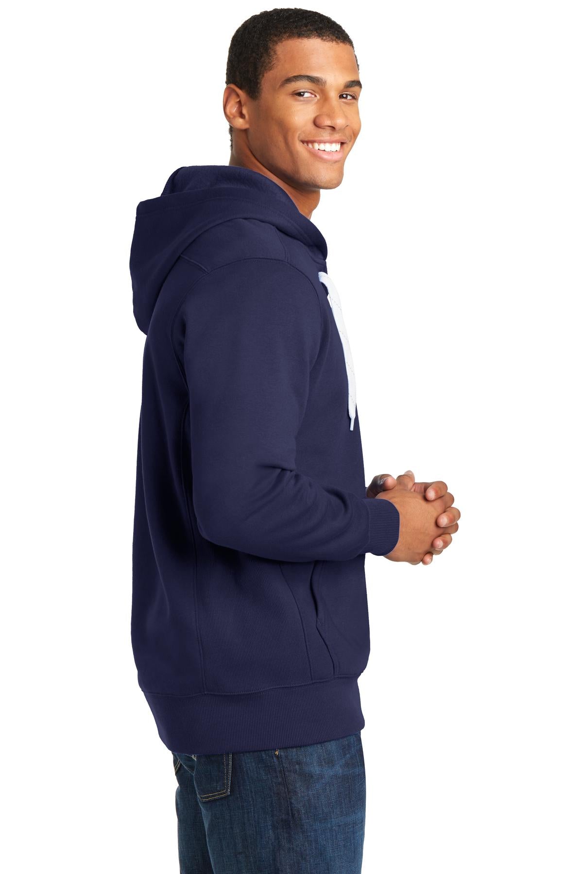 Lace Up Pullover Hoodie - True Navy
