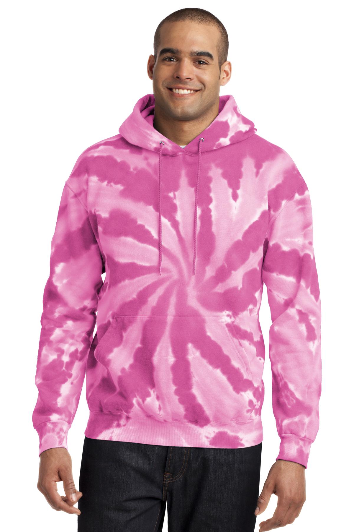Unisex Tie-Dye Pullover Hoodie - Pink